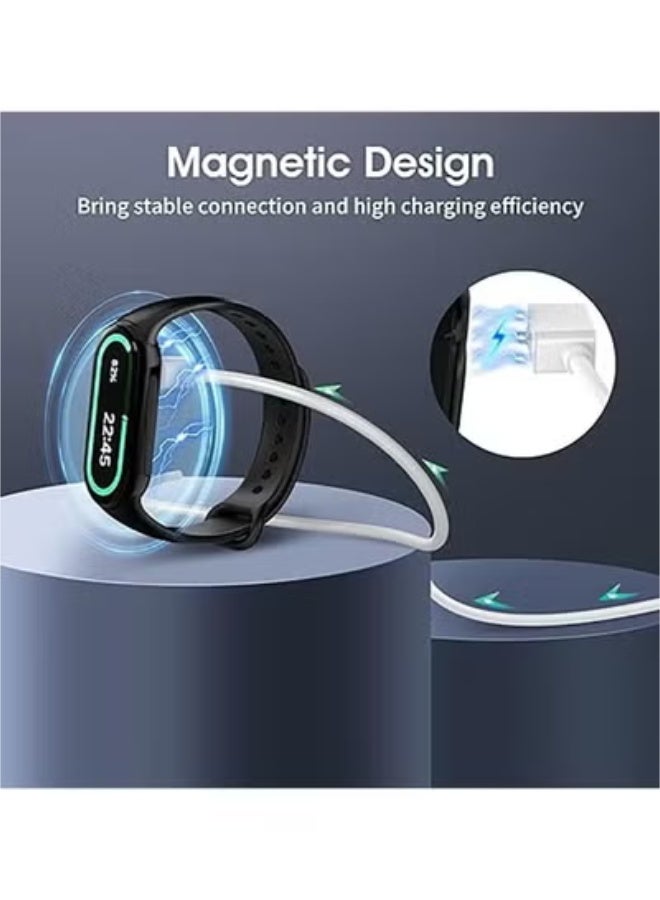 DeHuCg Smartwatch Charger Compatible with XiaoMi Band 10/Band 9/8 Pro/Active/Mi Watch 4/3 Active, Magnetic USB Charging Cable 3.3ft, Replacement Charging Cable Cradle Accessories fit XiaoMi Band 10/9/8 Pro - White - Image 2